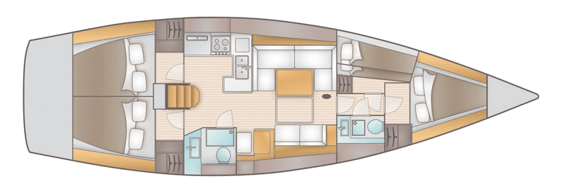 Neda 1 layout - white wake sailing