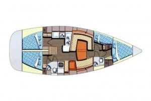 Elan 434 layout - white wake sailing